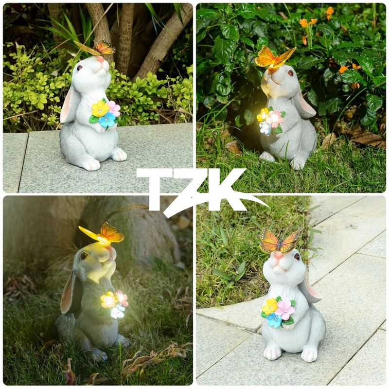 Estátua de Coelho Solar com Luz LED  - Tzadik