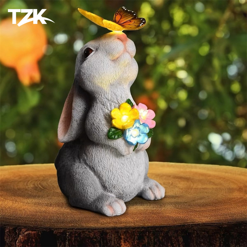 Estátua de Coelho Solar com Luz LED  - Tzadik