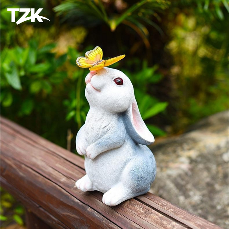 Estátua de Coelho Solar com Luz LED  - Tzadik